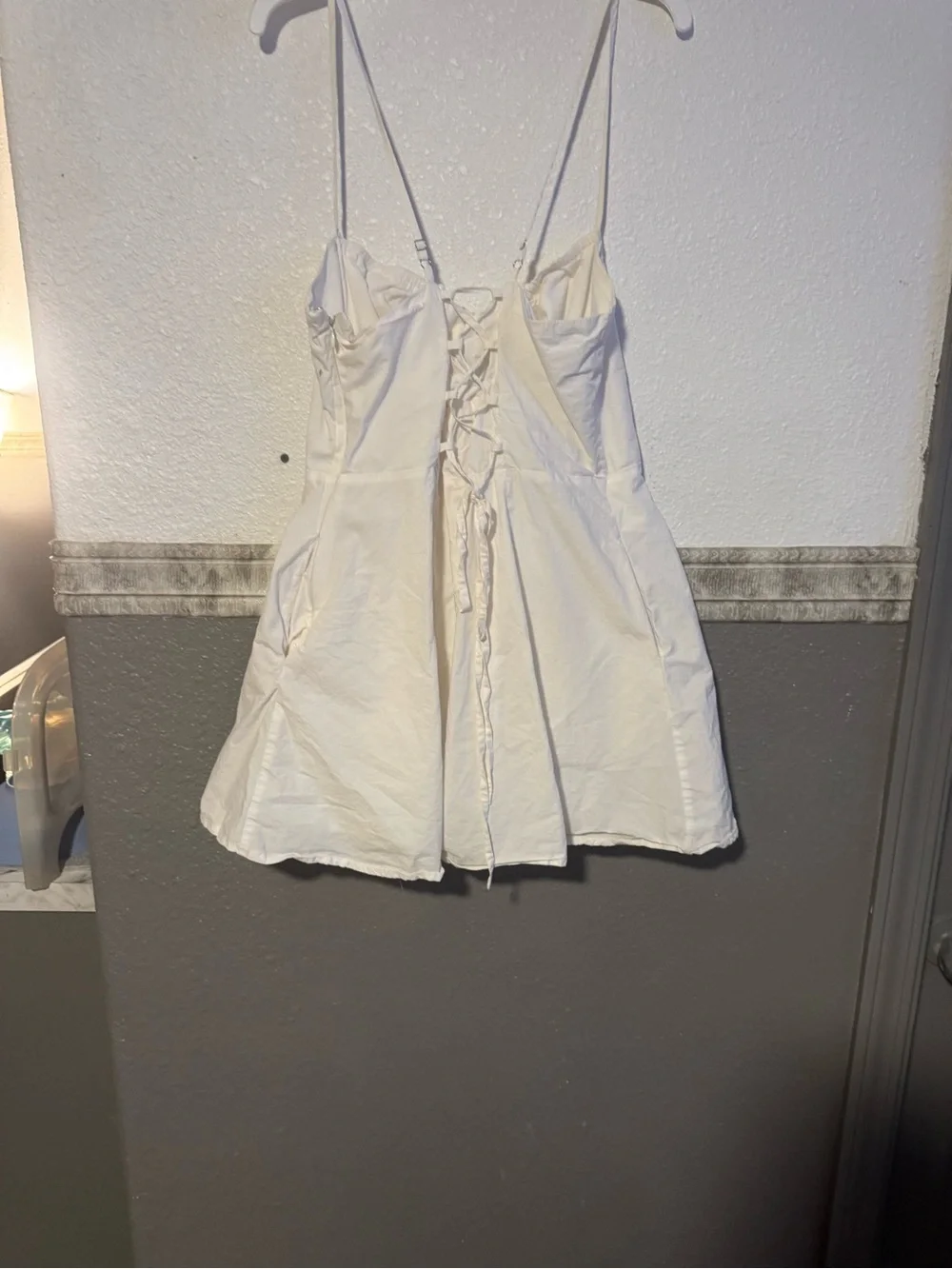 Forever 21 White Lace-Up Mini Dress